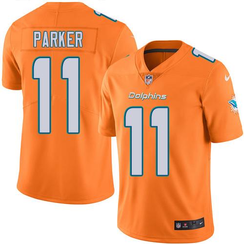 Nike Miami Dolphins #11 DeVante Parker Orange Youth Stitched NFL Limited Rush Jersey->youth nfl jersey->Youth Jersey